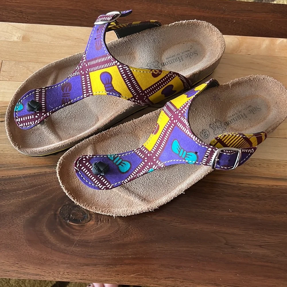 Sole Hamin sandal women’s 7.5 printed colorful design